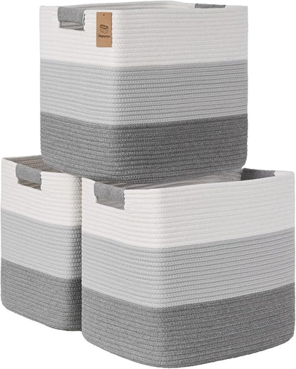 15×13 Inch Storage Cubes, 3 Pack Cube Storage Bins by Degeyoyo