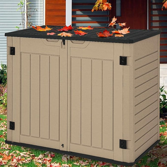 YITAHOME Outdoor Resilient Storage Shed, 35 Cu Ft Lockable Weatherproof Resin by YITAHOME
