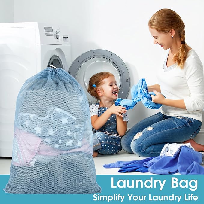 2 Pack Mesh Laundry Bags, 23 x 34 Inches Heavy Duty Mesh Laundry Bag, Large - Image 5