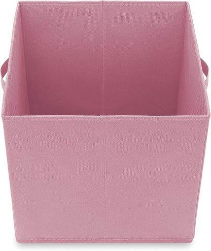 Casafield Set of 6 Collapsible Fabric Cube Storage Bins, Light Pink - Image 4