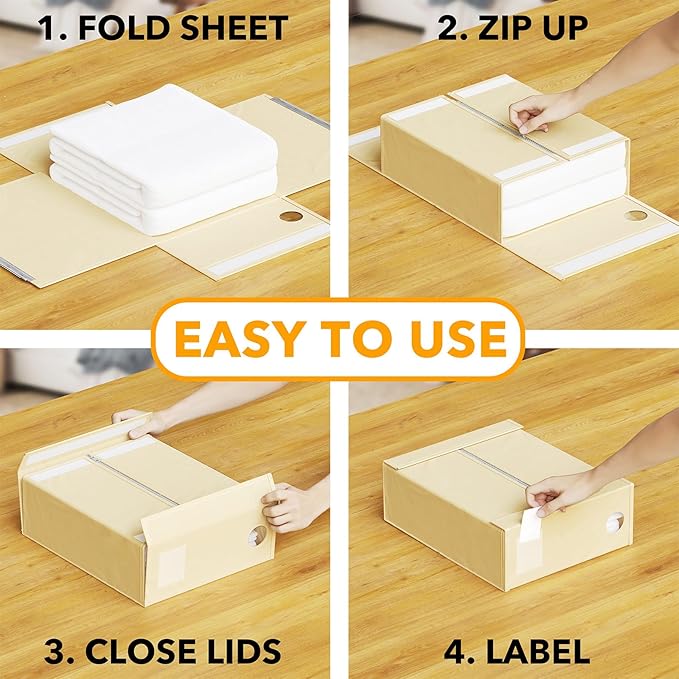 SpaceAid 2 Pack Bed Sheet Organizers and Storage, Foldable Sheet Organizer - Image 3