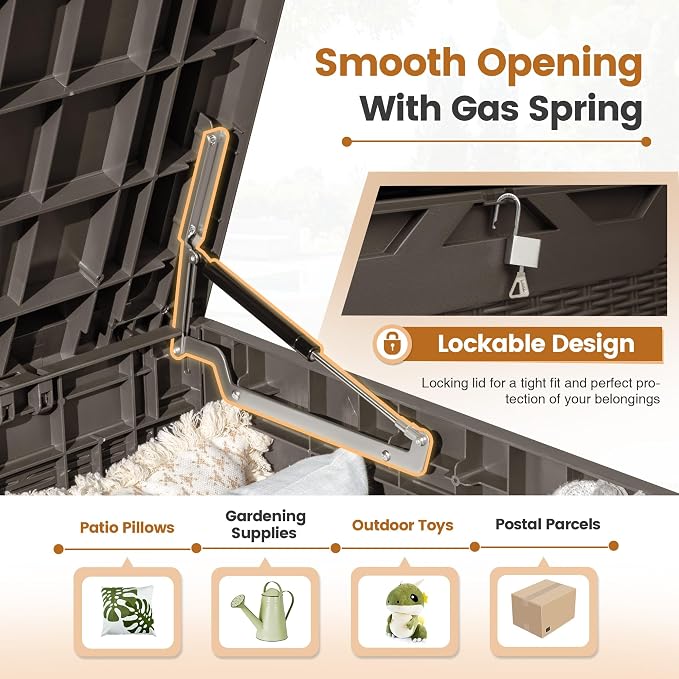 Greesum 100 Gallon Resin Patio Storage Box - Image 2