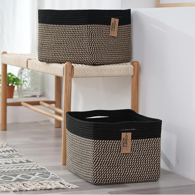 COMFY-HOMI Cotton Rope Woven Basket - Image 7