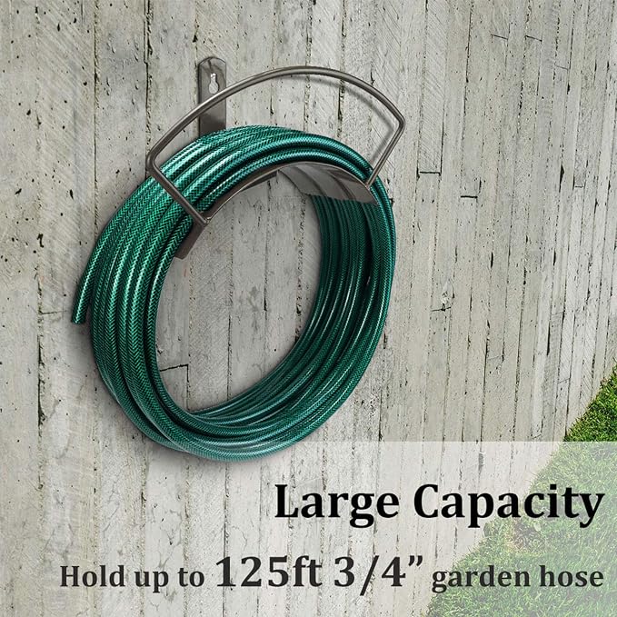 Eastrans Wall Mounted Garden Hose Holder Hold 125ft 3/4" Hose, Durable and - Image 4