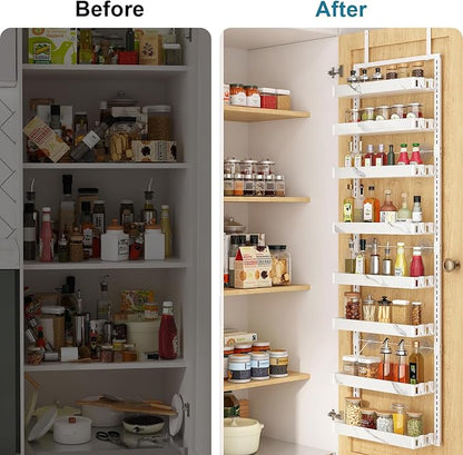 bukfen Over the Door Pantry Organizer, 8-Tier Adjustable Basket Kitchen Pantry - Image 5