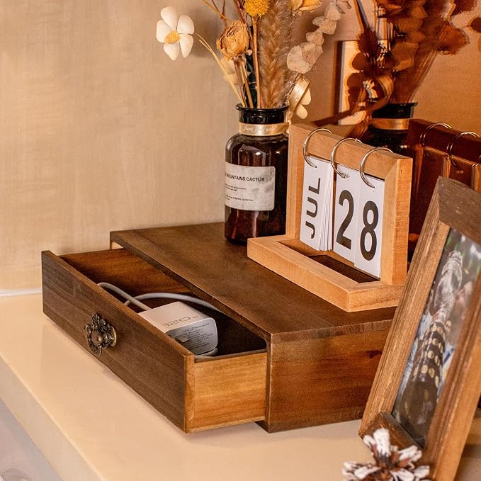 Wooden Drawers Organizer Solid Desktop Drawer Storage Box Organizer | Office - Image 4
