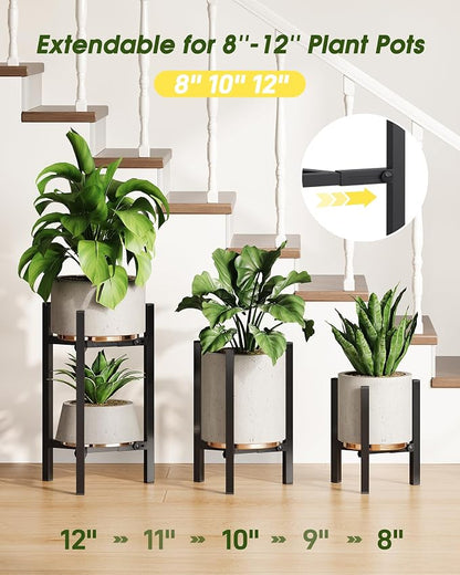 3 Pack Plant Stand Indoor Adjustable, Metal Modern Indoor Plant Stand, Heavy - Image 3