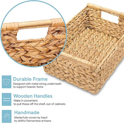 VATIMA Hyacinth Medium Wicker Basket 13.6x9.5x5.6" - - Image 4