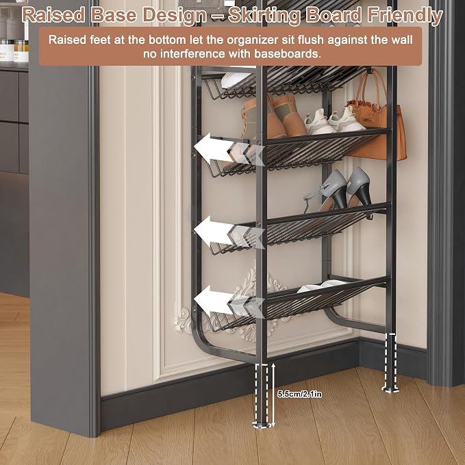 UMDONX 9 Layer Shoe Rack for 18 Pairs Shoes, Freestanding Shoe Organizer - Image 6