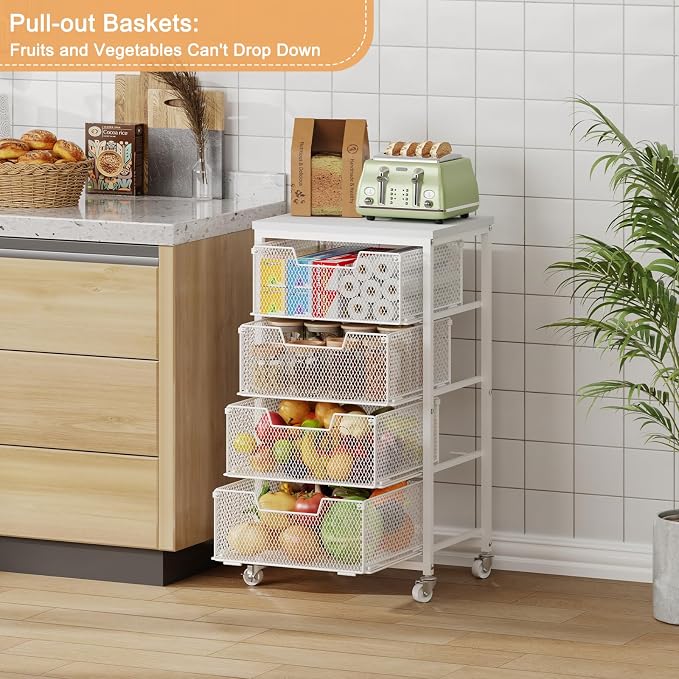 4-Tier Kitchen Storage Cart - Image 8