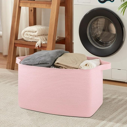 95L Extra Large Blanket Basket, Rectangle Nursery Blanket Storage - Image 6