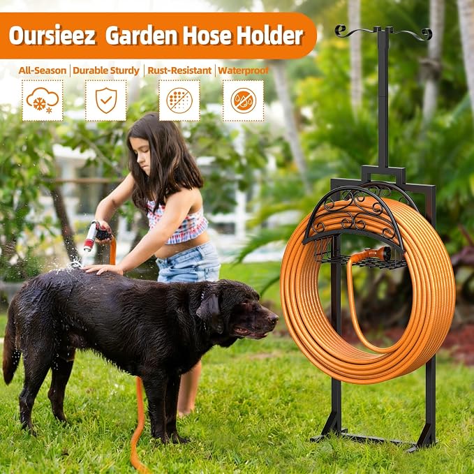 Garden Hose Holder with Shepherds Hooks - Image 7