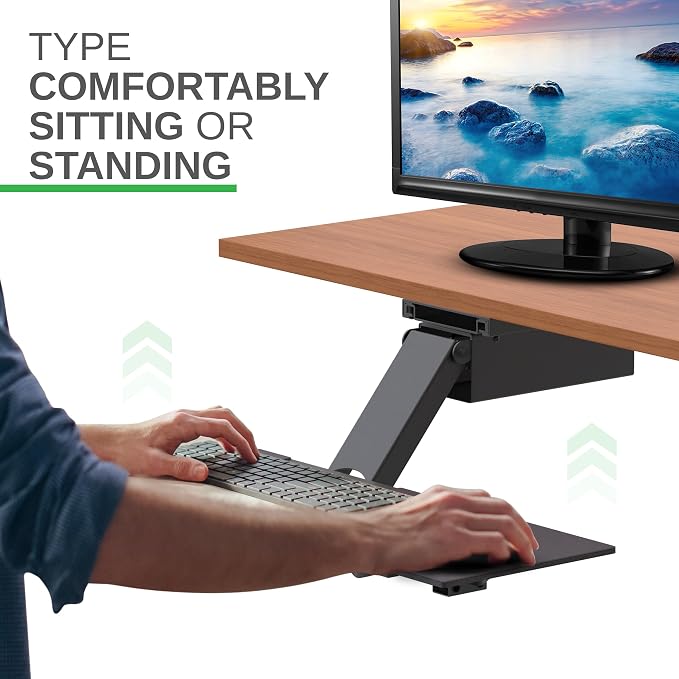 Uncaged Ergonomics KT2-b Under-Desk Adjustable Height & Angle Sit to Stand Up - Image 2