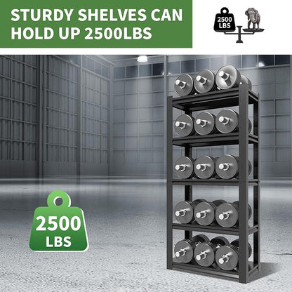 72" H Garage Shelves, Garage Shelving Heavy Duty, 2500Lbs 5 Tier Adjustable - Image 5