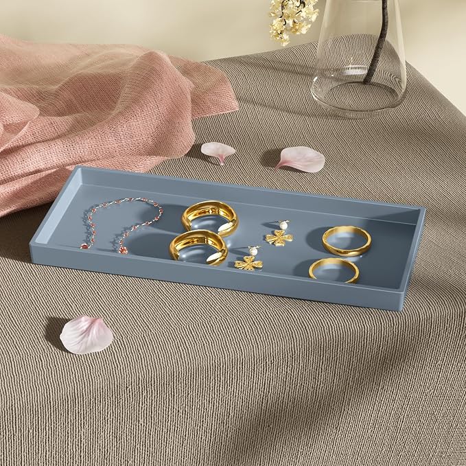Vanity and Bathroom Tray, 11.8" ABS Countertop Organizer, Waterproof Vanity Tray - Image 5