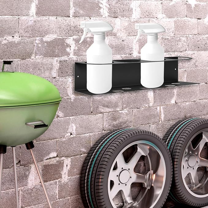 QWORK 4-Spray Bottle Holder Organizer, Wall Mount Aerosol Can Storage Rack - Image 6