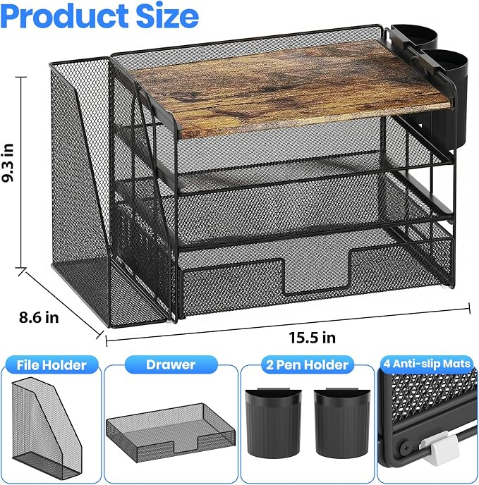 OPNICE Desk Organizer, 4-Tier Desktop File Organizer - Image 3