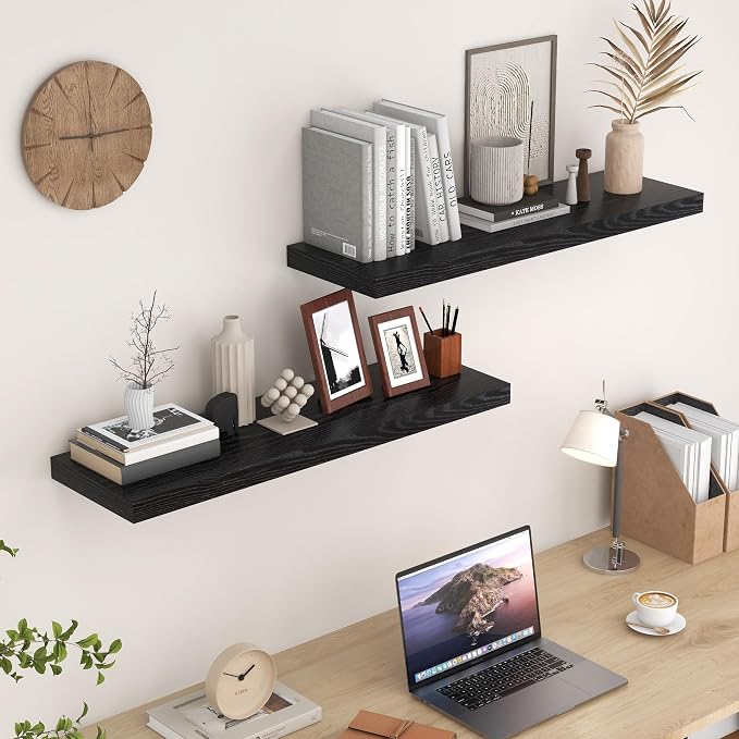 Fun Memories 36 Inch Floating Shelves Black, 9.3 Deep Floating Shelf - Image 5