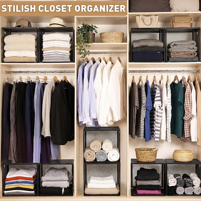 AceOrbit 3 Pcs Widened Stackable Closet Organizers and Storage - Image 5