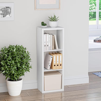 Cube Storage Organizer Bookcase, 3 Tier Decorative 11 inch Open Back Cubical - Image 2