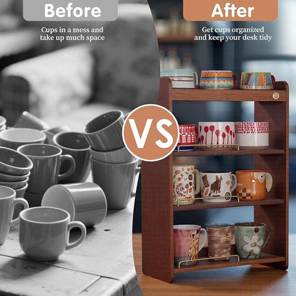 Coffee Mug Holder Wooden Cup Rack Mug Display Shelf Coffee Cup Holder - Image 6