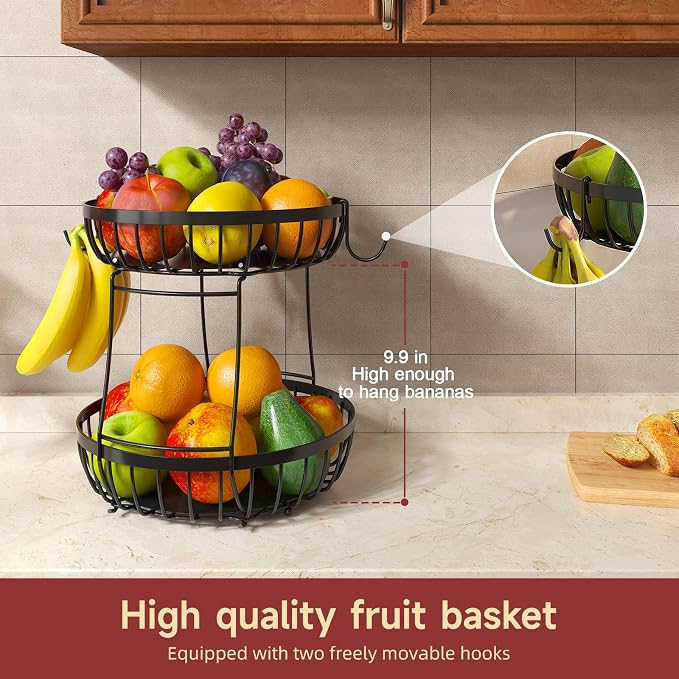 Sevenblue 2 Tier Large Fruit Bowl - Image 2