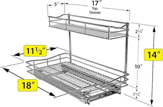 LYNK PROFESSIONAL® Pull Out Under Sink Kitchen Cabinet Organizer - Image 5