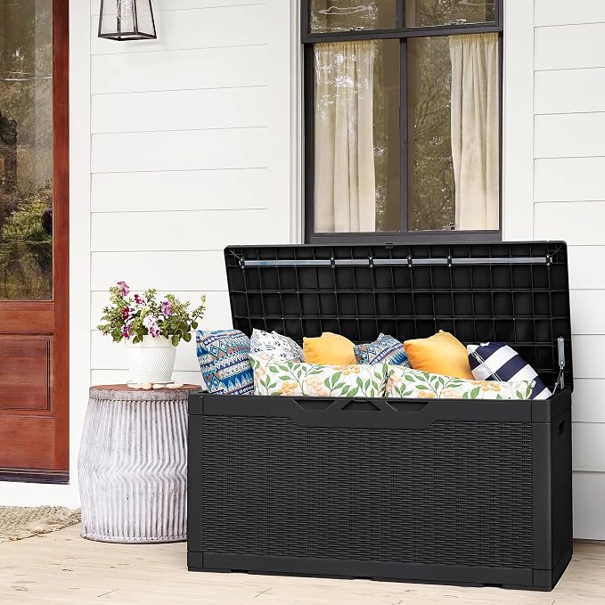Flamaker Deck Box 98 Gallon Waterproof Resin Storage Box - Image 5