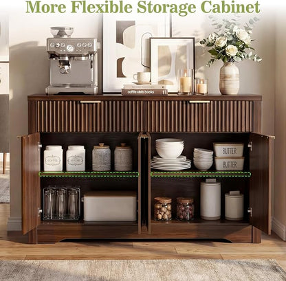 Cyclysio 55" Fluted Buffet Cabinet - Image 7