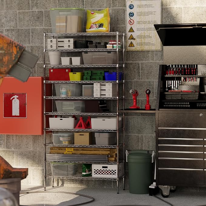 14" Deep x 42" Wide x 86" Height Wire Shelving Kit | 10-Tier | NSF Commercial - Image 6