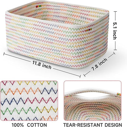 3-Pcs Shelf Baskets for Organizing, Closet Organizer Bins, Small Woven Baskets - Image 2