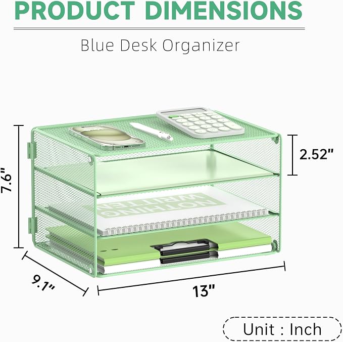 DALTACK 3 Tier Letter Tray Paper Organizer - Image 7