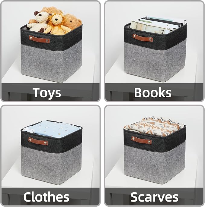 HNZIGE Fabric Cube Storage Baskets Bins Cube Baskets 11x11, Foldable Storage - Image 5