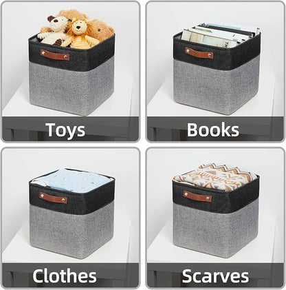 HNZIGE Fabric Cube Storage Baskets Bins Cube Baskets 11x11, Foldable Storage - Image 5