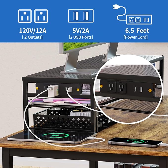 Simple Trending 2 Tier Metal Monitor Stand Riser - Image 4