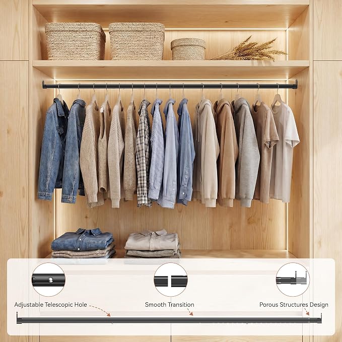 Oval Closet Rod 18-52 Inch Adjustable Closet Rods - Image 3