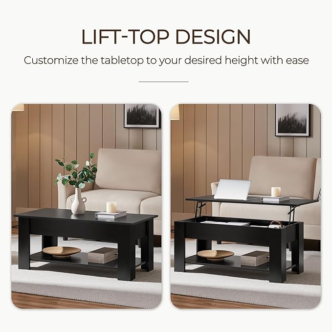 Yaheetech Wooden Coffee Table, Lift Top Coffee Table - Image 4