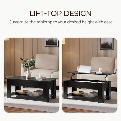 Yaheetech Wooden Coffee Table, Lift Top Coffee Table - Image 4
