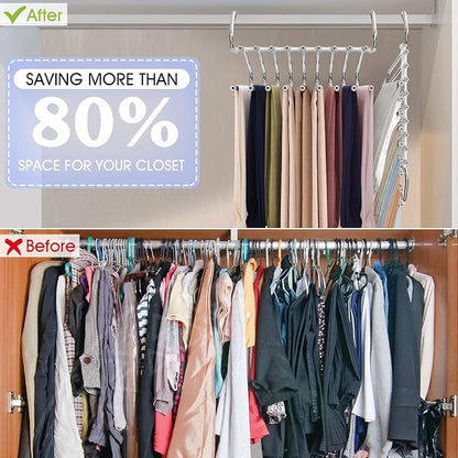 Upgrade 9 Layers Pants Hangers Space Saving, 4 Pack Multifunctional Pants Rack - Image 3