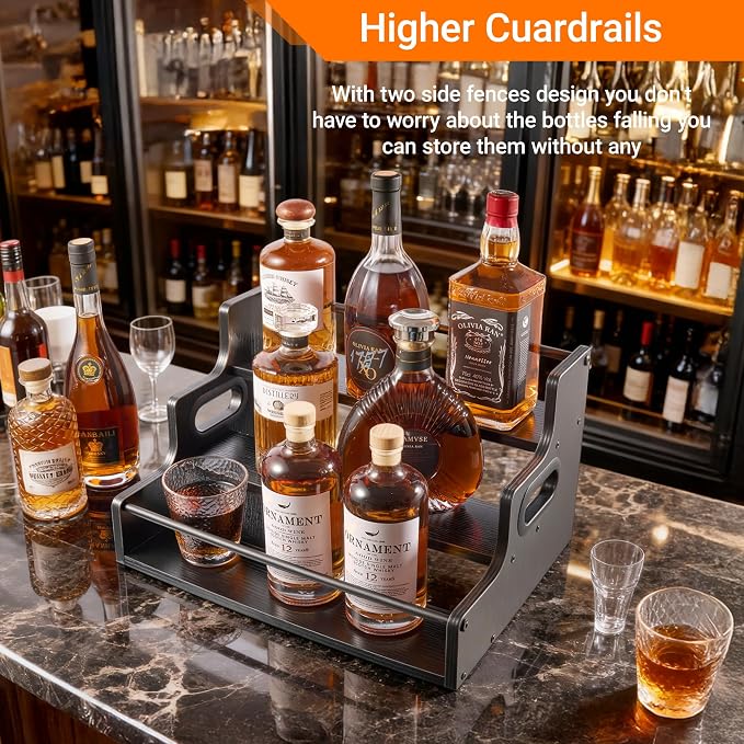 3-Tier Liquor Bottle Display Shelf, Coffee Syrup Rack Organizer, Water Bottle - Image 9