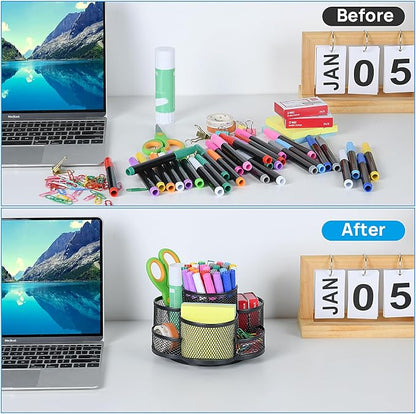 Topwey Pen Holder for Desk, 360 Rotating Pencil Holder, Cup Holder for Desk - Image 4