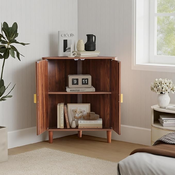Small Corner Storage Cabinet, Modern Freestanding Floor Cabinet - Image 9