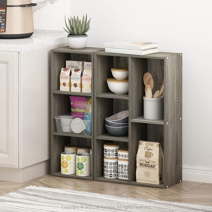 Furinno Luder 5-Cube No Tool Assembly Open Shelf, French Oak - Image 2
