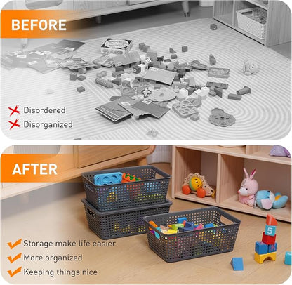 Plastic Storage Baskets With Lid, Storage Bins - Image 8