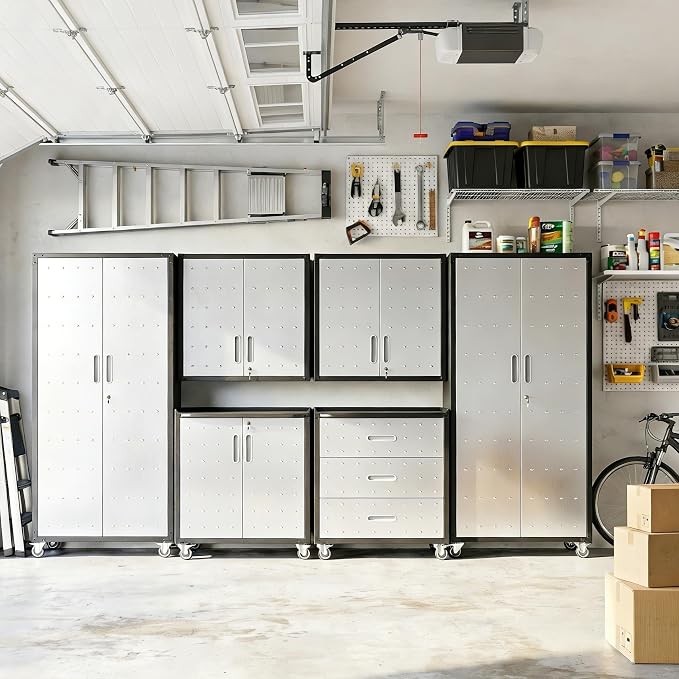 Garage Cabinet System | Heavy Duty Steel All-in-One Modular Garage Cabinet Set - Image 8
