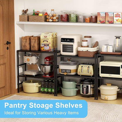 2-Tier Expandable Metal Storage Shelves, 150LBS Heavy Duty Shelving Units and - Image 6