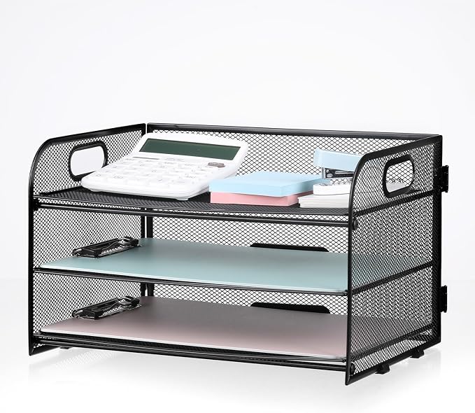3-Tier Letter Tray Paper Organizer by Home