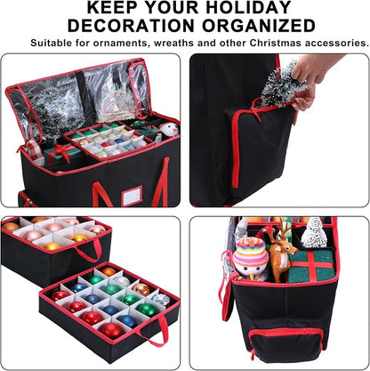 Large 2-in-1 Christmas Ornament Storage Box - Image 3