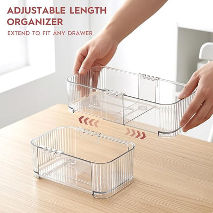 Expandable Drawer Organizer Set, 4-Piece Storage Trays - Image 2