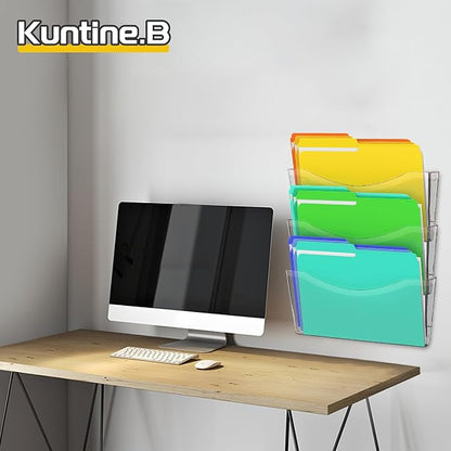 Kuntine.B 3 Pack Clear Single Pocket File Holder Hanging Wall Organizer - Image 7